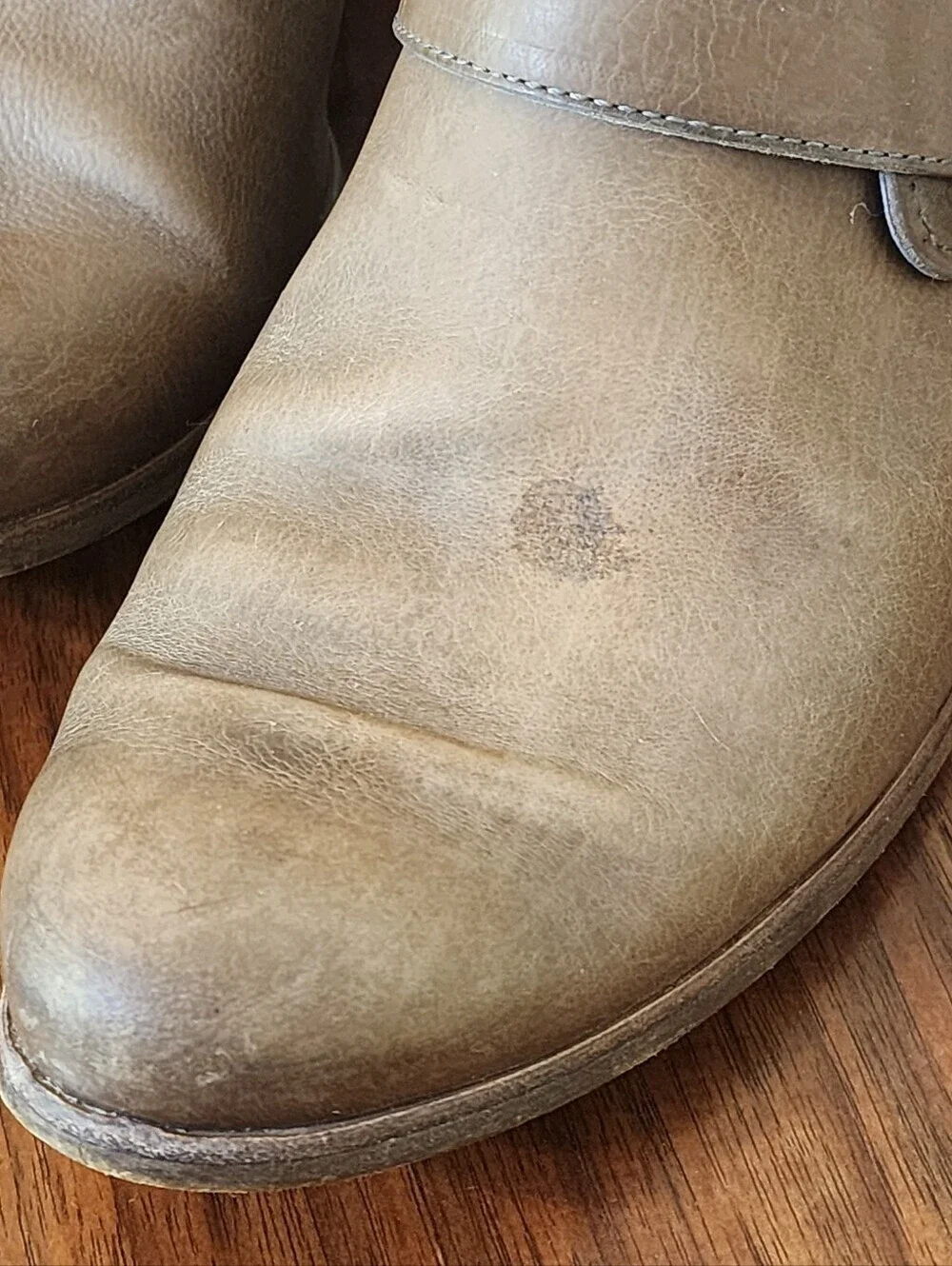 Paul Green Boots AnkleMoto Buckle  Leather Brown/Gray Zip Biker Punk Western